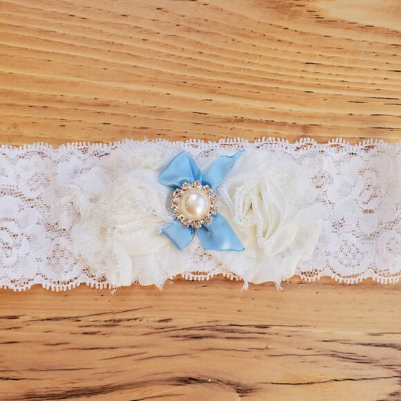 Nwt Something Blue Wedding Garter - Picture 1 of 4